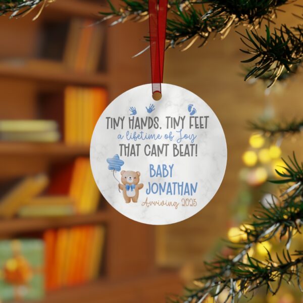 Baby boy  announcement Ornament - Image 4